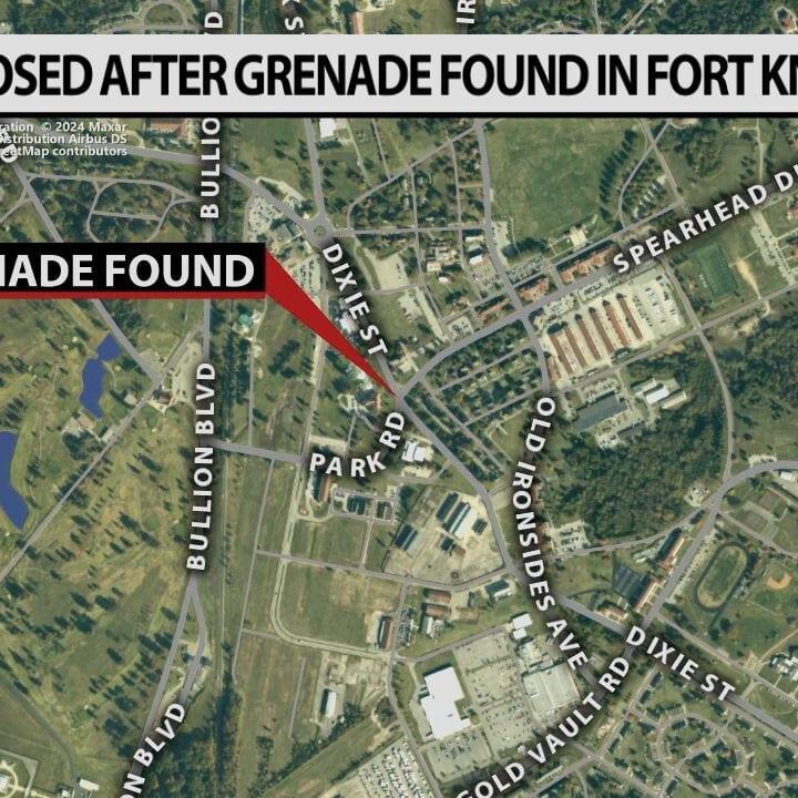 Fort Knox closes road to investigate 'decades-old' grenade found in the area